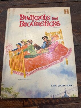 Walt Disney Vintage 1972 Bedknobs & Broomsticks Big Golden Book GUC Collectible